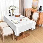 Fitable 6 Pack White Faux Linen Tablecloths Rectangle 90x132 Inch - Image 4