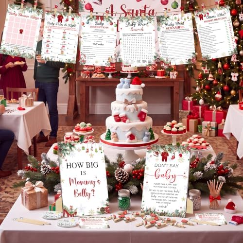 Funnymoom 426 Pcs Christmas Santa Baby Shower Games, 8 Set for Boys Girls - Image 5