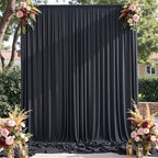 gogoparti 30x15 ft Black Backdrop Curtain for Weddings & Parties - 6-Panel Wrinkle-Free Polyester Drape, 15 FT Long for Birthday, Baby Shower, Halloween Photography Background - Image 6