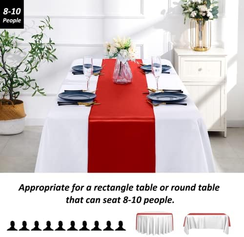 SiinvdaBZX 24 Pcs Red Satin Table Runner 12 x 108 inches Long - Image 3