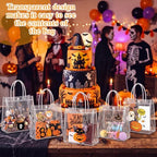 Canchiing 30 Pcs Halloween Clear Gift Bags Reusable Boo Pumpkin Treat Bags - Image 5