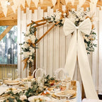 Wavwavw Christmas Giant Satin Bow Decor Cream White Big Bow, 75 x 18 Inches - Image 6