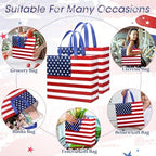 Abbylike 30 Pcs American Flag Gift Bag Patriotic Reusable Non Woven Tote - Image 6