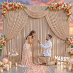 20ft x 10ft Wrinkle Free Nude Wedding Backdrop Curtains for Party Bridal Shower Reception Decorations Nude Fabric Curtain Backdrops Drapes for Photography Baby Shower Birthday Background by Tao-GePartyDecorations