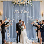 12ft x 10ft Dusty Blue Backdrop Curtains for Parties, Wrinkle Free 2 Panels Photo Backdrop Drapes Back Drop Cloth for Wedding Birthday Photography Background Decor - Image 6