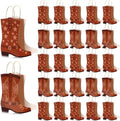 Mooliwe 32 Pcs Cowboy Cowgirl Boots Paper Bags Western Theme Kraft Gift Bag with Handles Candy Goodie Treat Grocery for Favors Wild West Birthday Rodeo Bachelorette Baby Shower Party Supplies (Brown) by Mooliwe