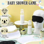 Leinuosen 24 Pcs Baby Shower Blindfold Feeding Game Set Include 6 Plastic Chug Bottles 6 Bib and 12 Eye Mask Blindfold Baby Feeding Bottle Chug Game for Adult Gender Reveal Party Supplies(Milky White) - Image 4