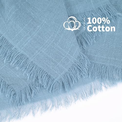 Showgeous 30 Pack Dusty Blue Cloth Napkins with Fringe, 16x16 inch - Image 4