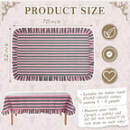 Tudomro Striped Tablecloth, Rectangle, Pink, Grass Green, 52'' X 70'' - Image 2