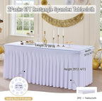 Spandex Tablecloth 6FT Rectangle Table Cover 2 Pack White Wrinkle-Free - Image 6