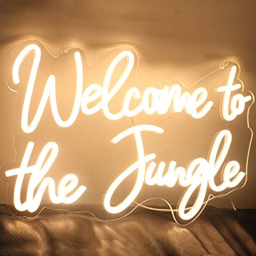 Welcome to the Jungle LED Neon Signs Warm White Neon Lights for Wall Decor USB Light Up Sign For Garden Home Porch store Christmas Living Room Bar Decoration(16.5 * 11Inch) - Image 3