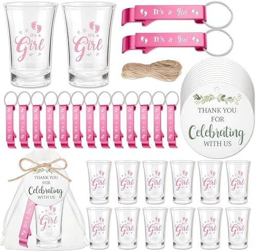 50 Set Baby Shower Favors for 50 Guests, It's a Girl Acrylic Shot Glasses by Unknown