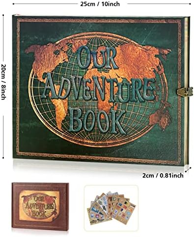 Adventure Book Scrapbook Travel Diary Photo Book with Embossed Letter Cover - Large DIY Handmade Memory Photo Album for Anniversary, Wedding, Baby Shower, Graduation(Darkolivegreen) - Image 2