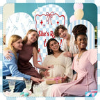3 Pcs She's Ready to Pop Arch Backdrop Cover 4ft 5ft 6ft Blue and White - Image 7