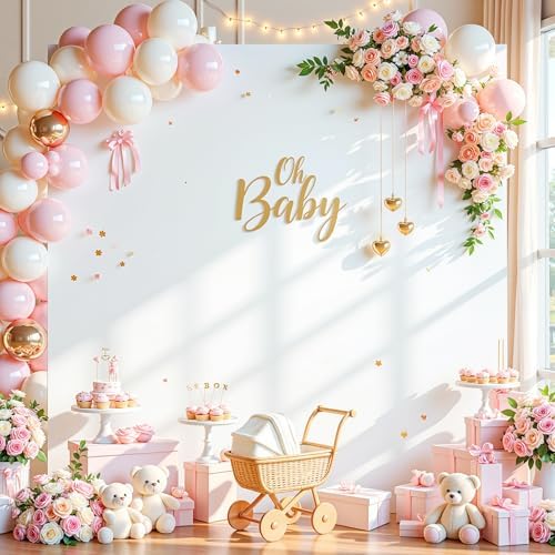 Besutolife Square Arch Backdrop Cover, 6.6×6.6 FT Spandex Arch Covers Stretchy Fitted Balloon Arch Stand Cover for Wedding, Birthday Party, Baby Shower, Photo Booth, Graduation Ceremony, White by Besutolife