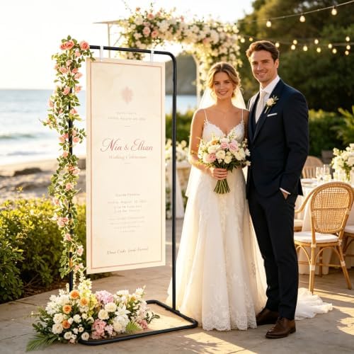 Wedding Welcome Sign Easel Metal Poster Holder Vendor Display Stand - Image 5