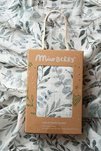 Miaoberry Organic Muslin Swaddle Blankets with Matching Hat and Wooden Hello World Newborn Sign | Eucalyptus Newborn Photography Props | Birth Announcement Sign - Image 6