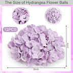 Lilac Hydrangea Flower Balls for Centerpieces - 12 PCS - Image 2