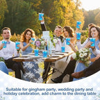 Sliner 50 Sets 16oz Royal Blue White Gingham Party Plastic Cups - Image 5