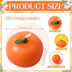MTLEE 50 Sets Orange Baby Shower Candles Favors with Cards and Bags - Image 2