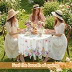 Ganeen 12 Pcs Wildflower Plastic Tablecloth 84 in Spring Round Tablecloths - Image 6