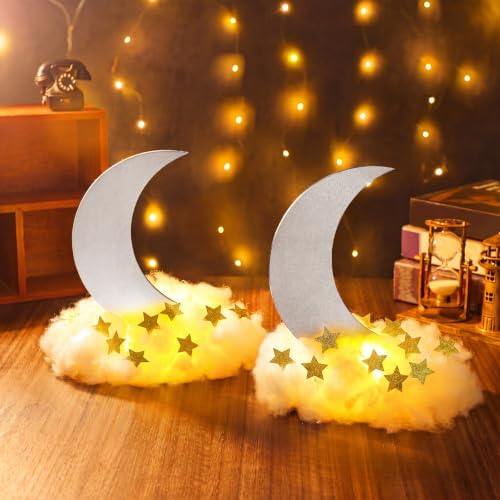Wonderjune 9 Sets Star and Moon Centerpieces Baby Shower Decor, Silver - Image 6