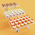 Bakzon 3 Pieces Cupcake Stand Holder, Clear Acrylic Dessert Table Display Set with Iron Support Legs for Birthday Candy Bar Décor Weddings, Parties Events by BAKZON