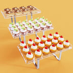 Bakzon 3 Pieces Cupcake Stand Holder, Clear Acrylic Dessert Table Display Set with Iron Support Legs for Birthday Candy Bar Décor Weddings, Parties Events by BAKZON