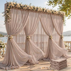 30ft×10ft Wrinkle Free Taupe Backdrop Curtain Drapes, 6 Panels 5ftx10ft Sheer Tulle Chiffon Backdrop Panels Curtains for Wedding Baby Shower Birthday Party Stage Photo Home Decorations by Unknown