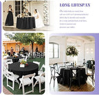 Showgeous 108 Inch Black Round Tablecloths, Polyester Table Covers - Image 3