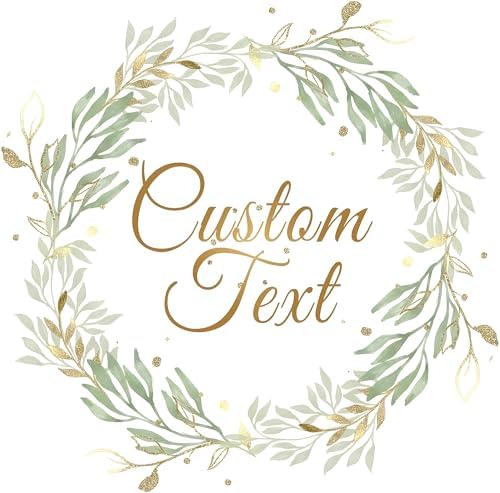 Personalized Business Logo Stickers - Ideal for Weddings, Birthdays, Favors & More. Waterproof, Fade & Heat Resistant. Pack of 100. (Wreath 21, 4 Inch) by clylife