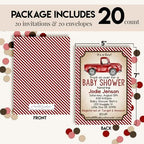 Amanda Creation Custom Baby Shower Invites Red Truck Baby Shower Invitation 20 5x7 Custom Personalized Invites With Envelopes - Image 4