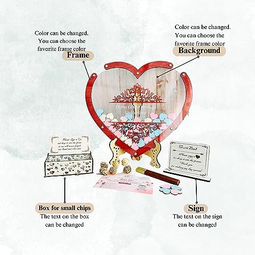 Quinceanera Guest Book Alternative, Wooden Heart Drop Box Sign-in Frame - Image 5