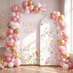 Leinuosen Set of 2 Love in Bloom Bridal Arch Backdrop Love in Bloom Bridal Shower Decorations Wildflower Wedding Background 5 ft and 6 ft Arched Stand Covers for Wedding Birthday Photo Booth by Leinuosen