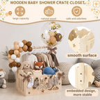 Brown, Wooden Baby Shower Crate Closet,Hollow - Image 4