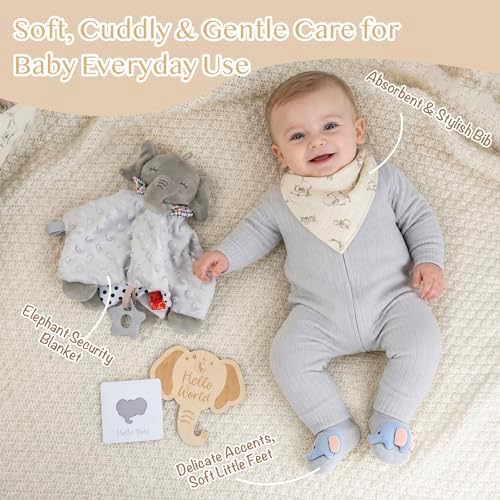 Elephant Baby Gift Set- 10 Piece Newborn Present Box with Essentials - Image 5