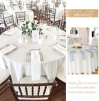 Showgeous 120 Inch Ivory Round Tablecloths, Polyester Table Covers - Image 3