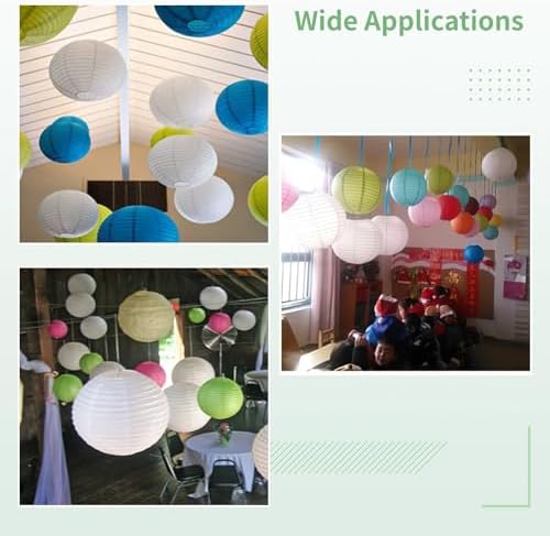 32Pcs Assorted Size Paper Lanterns, Foldable 6-12 Round Hanging Lanterns For Wedding, Party, Baby Shower, Holiday - Image 7