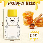 Patelai 48 Pcs 2 oz Plastic Honey Bear Bottles with Lids Clear, Yellow - Image 2