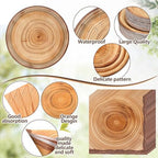 Funnymoom 452 Pcs Camping Wood Grain Party Decorations Rustic Wood Disposable Paper Plates Napkins Cups Tablecloth Cutlery Straws for Forest Themed Party Decorations Hunting Birthday Supplies - Image 3