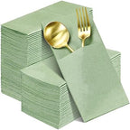 Seajan 120 Pcs Sage Green Napkins 2 Ply 16"x16" Sage Green Linen Feel Napkins Disposable Soft Linen Dinner Wedding Guest Hand Towels for Wedding Bridal Baby Shower Decorations Supplies by Seajan