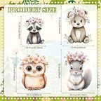 Honoson 4 Pcs Large 22" x 30" Woodland Animal Baby Shower Cardboard Cutouts - Image 3