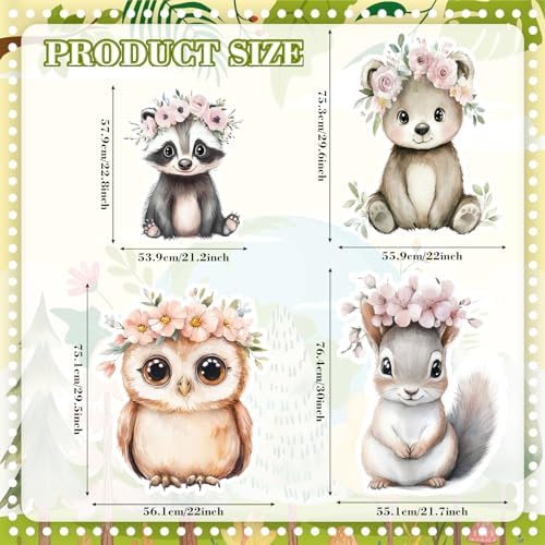 Honoson 4 Pcs Large 22" x 30" Woodland Animal Baby Shower Cardboard Cutouts - Image 3