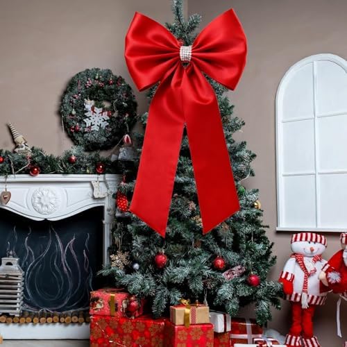 Meseey Large Decorative Bow, 27 x 39 Inches, Giant Christmas Bow for Party Backdrop, Wedding, Baby Shower Decor (Polyester, Red) - Image 5