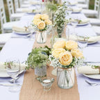 Zeyune 6 Sets Mason Jar Flowers Centerpiece Table Decorations,Champagne - Image 6