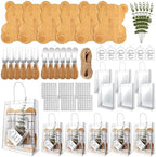 43 Pcs Baby Shower Game Prizes for Winners 6 Sets Baby Shower Prizes Wedding Bridal Favor with Bamboo Bear Shape Cheese Board Oak Cutlery Placemats Artificial Eucalyptus Stems Tags Bags by Denylopro