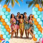 2 Sets Adjustable Balloon Column Stand Kit with Bases（Orange Teal Blue） - Image 5