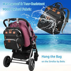 Jeryswet Baby Diaper Bags with Changing Station, Waterproof Large Capacity Diaper Bag Backpack for Moms Dads with USB Charging Port and Stroller Straps, Baby Shower Gifts, Black - Image 4