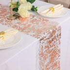 Snowkingdom Rose Gold Table Runner 11 Inch x 100 Feet Glitter Sequin Metallic Pink Thin Mesh Runner Sparkly Table Decorations for Birthday, Wedding, Bridal Shower, Baby Shower Party - Image 5