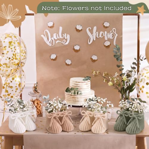 Tranqun 4 Sets Baby Booties Centerpiece No Floral DIY,Low Top,Sage Green - Image 5